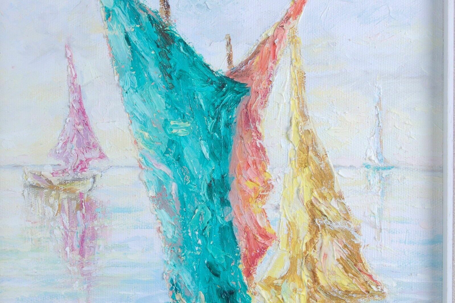 E Frazza Oil Painting On Canvas With Frima Boats photo Art