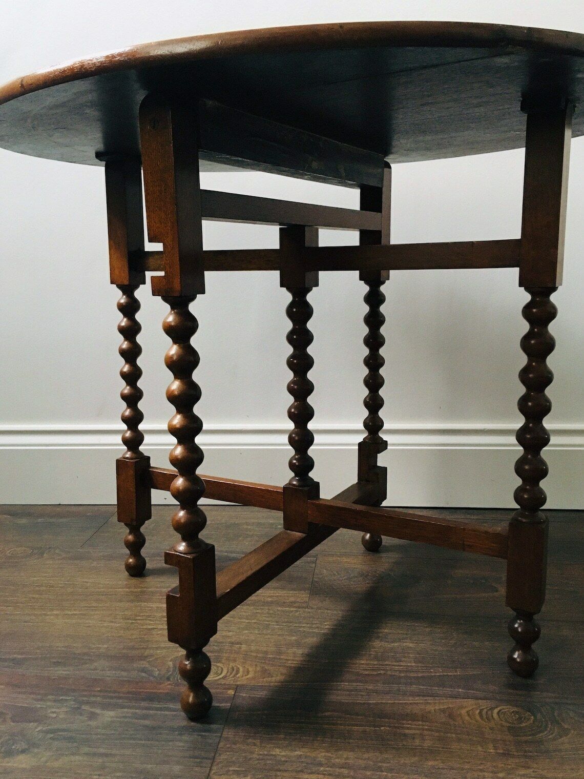 British Folding Bobbin Pin Leg Table photo buy