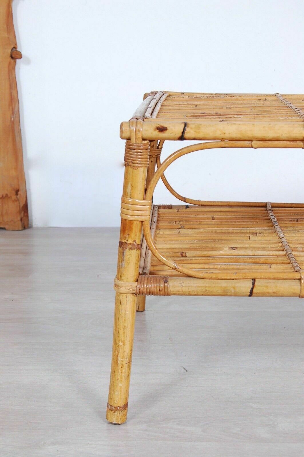 Elegant Bamboo And Wicker Living Room Tea Table 80x52cm Height 49cm photo 210.0