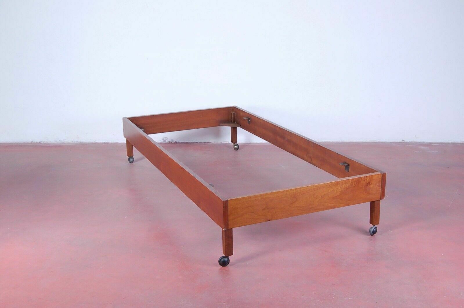 Single Bed Structure, 1950s Design, Italian Manufacture. With Wheels photo furniture