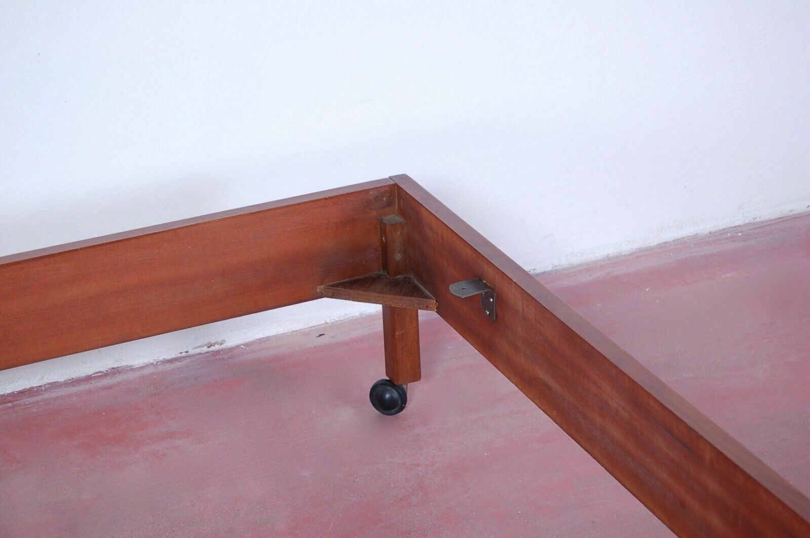 photo furniture Single Bed Structure, 1950s Design, Italian Manufacture. With Wheels
