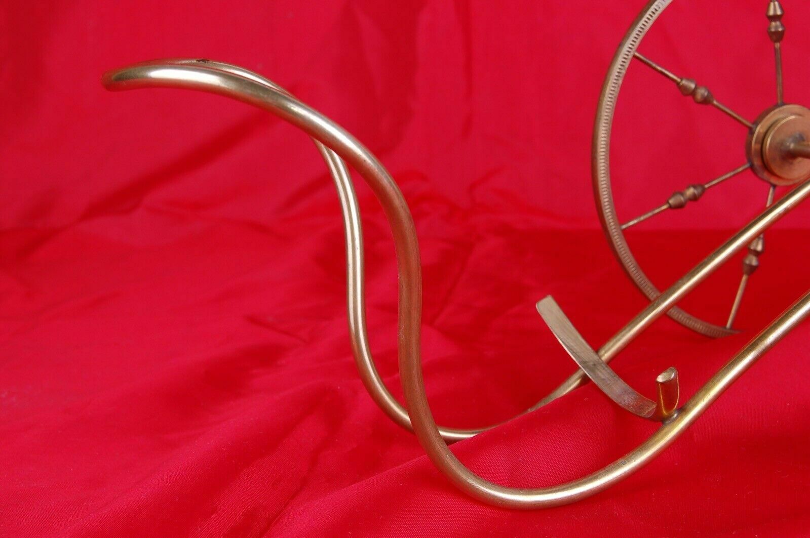 Furniture Aldo Tura Style Design Bottle Holder, Brass, Trolley With Wheels. 70's. photo