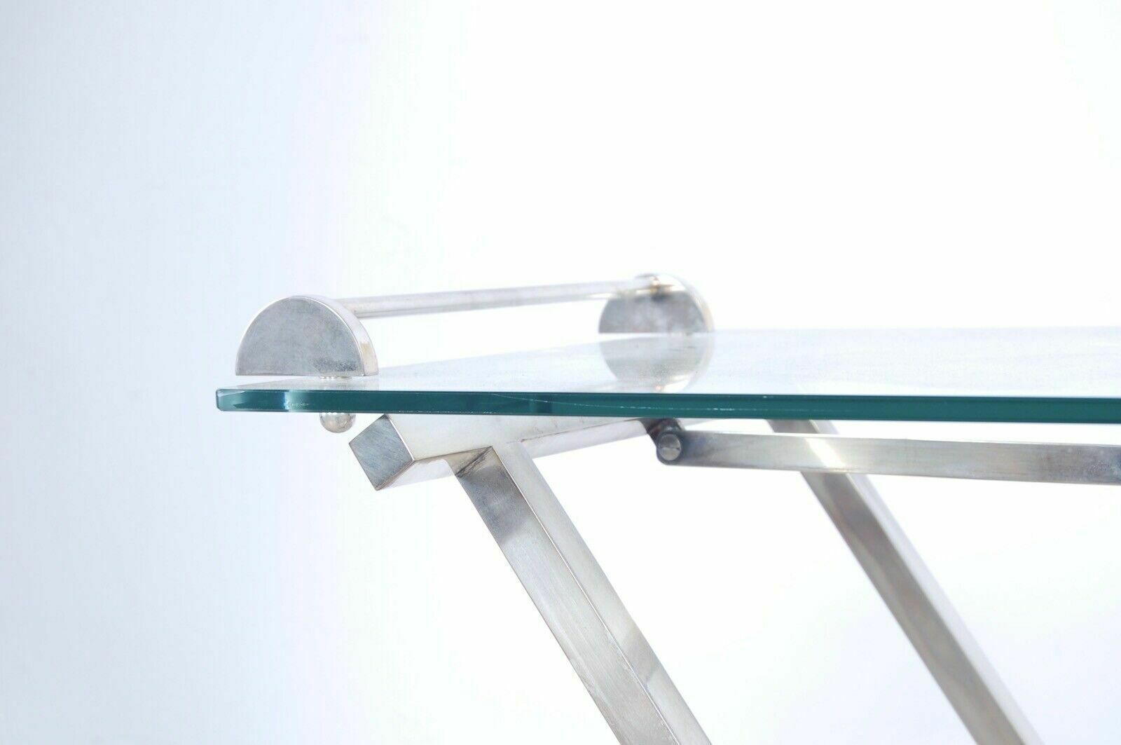 Folding Serving Table Trolley In Silver And Glass, 60s Design photo 590.0