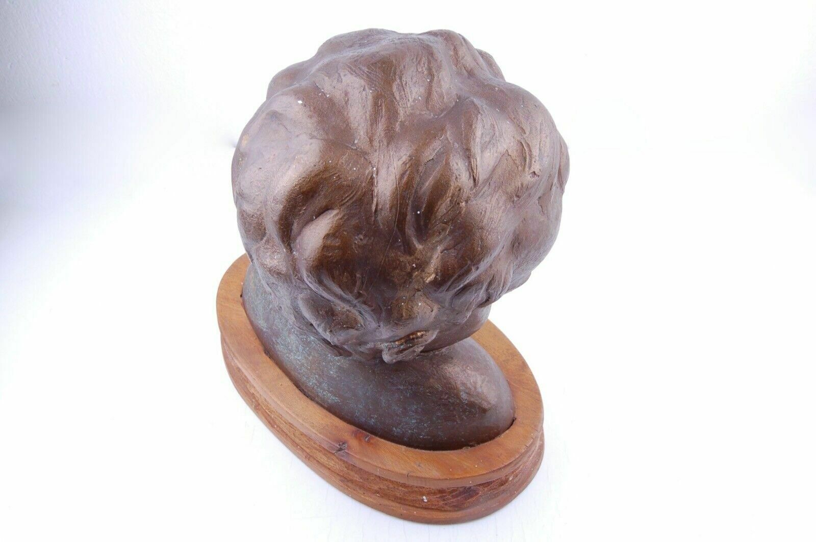 540.0 Half Bust Of A Child Luigi Ferrario Bronze Colored Plaster Height 34 Cm. photo
