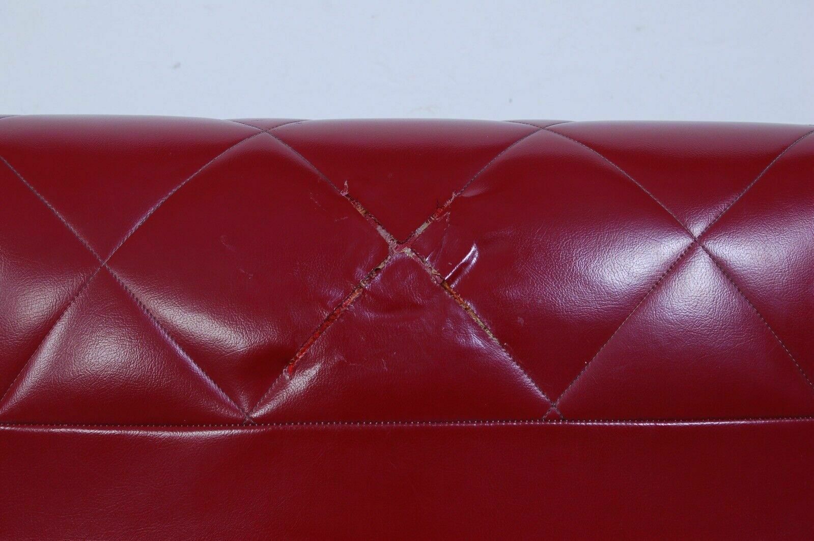Furniture Vintage Reclining Armchair In Burgundy Leather, 1960s Design, Storage Compartment photo