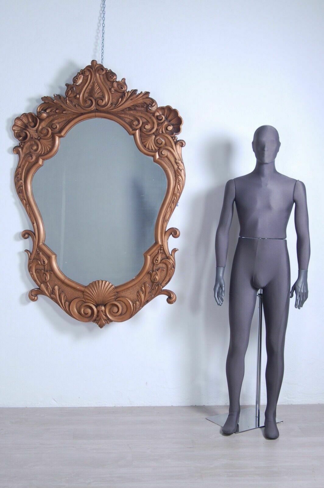 Large Mirror, Antique Mirror With Gilded Wooden Frame From The Late 1800s And Early 1900s