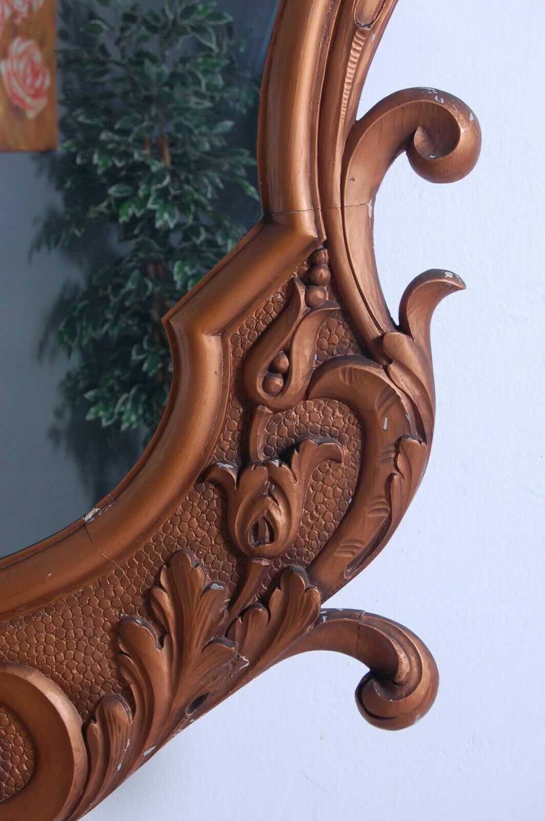 Large Mirror, Antique Mirror With Gilded Wooden Frame From The Late 1800s And Early 1900s photo Home Decor