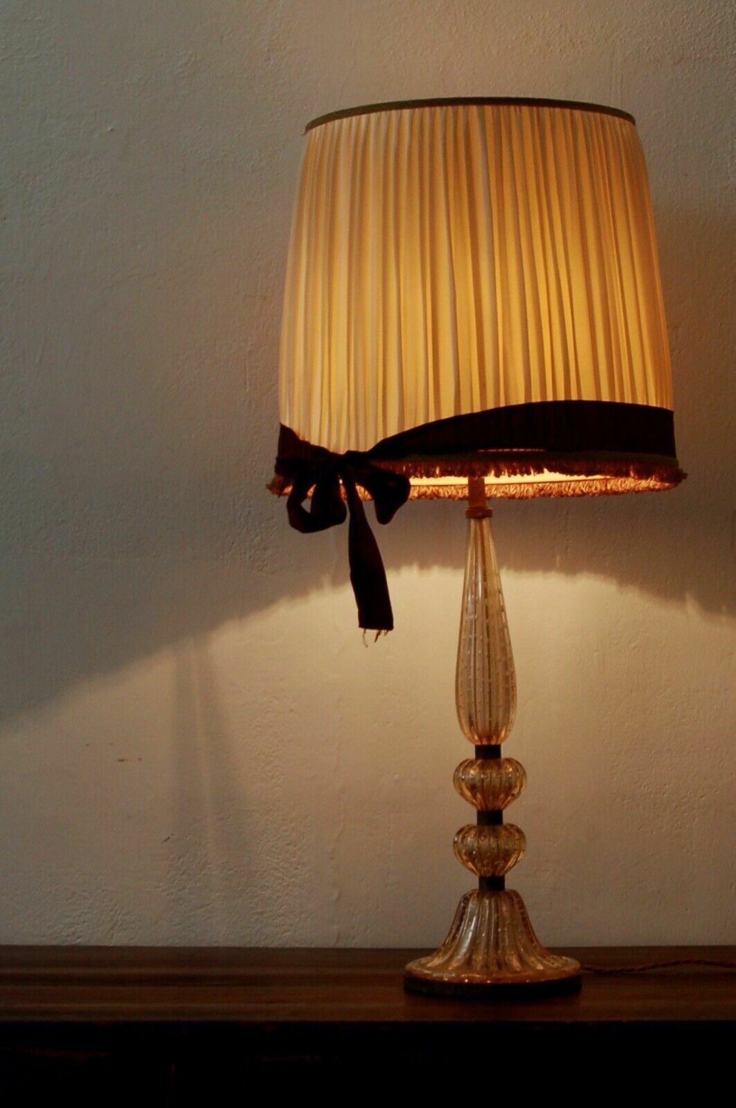 Barovier & Toso Ancient Venetian Table Lamp In Early 1900s Bullicante Murano Glass photo furniture