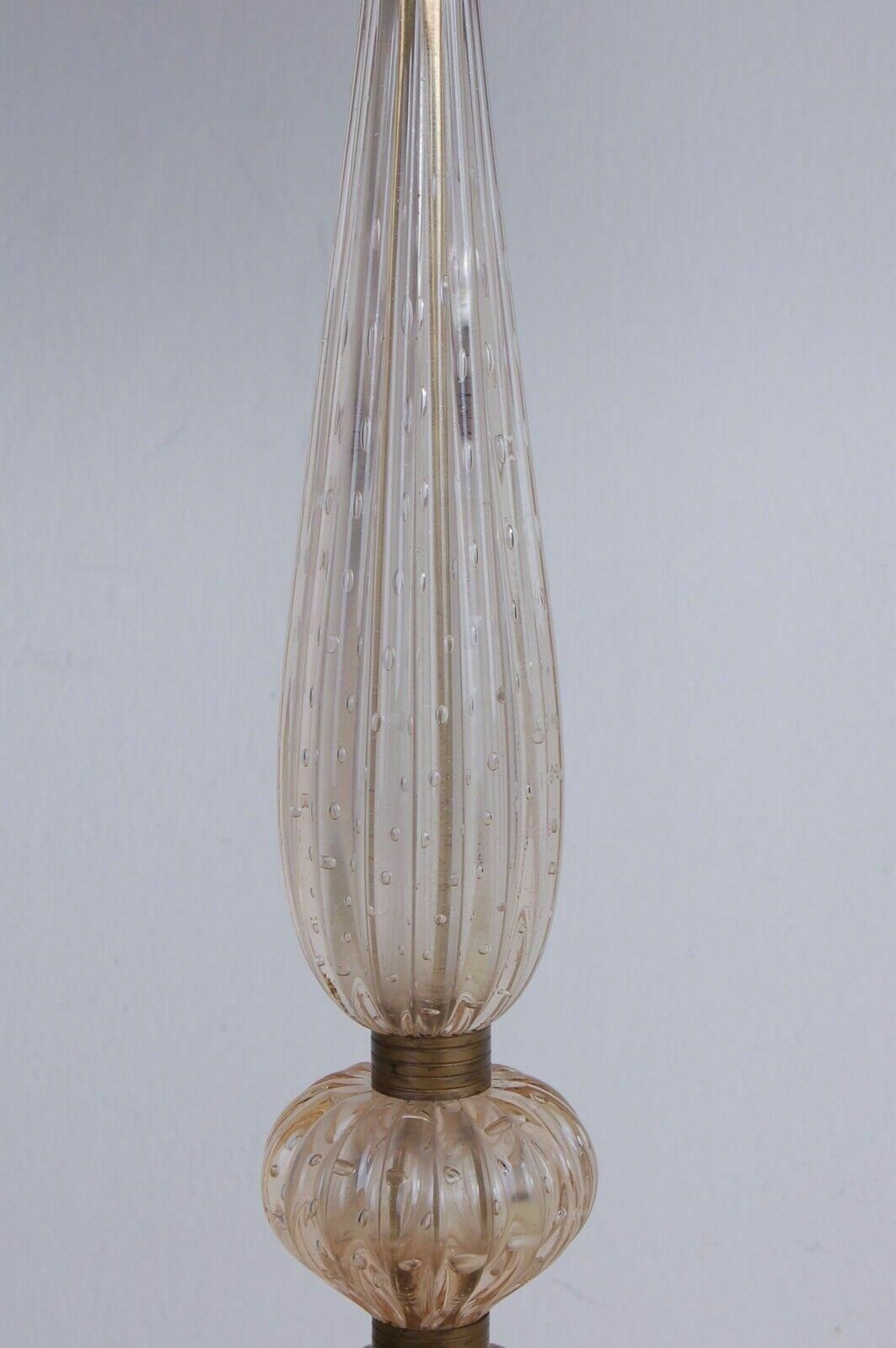 Barovier & Toso Ancient Venetian Table Lamp In Early 1900s Bullicante Murano Glass photo vintage