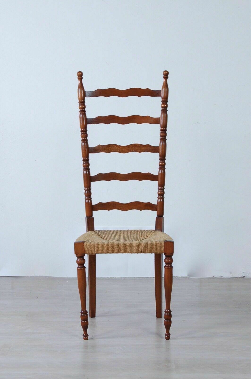 High Back Wooden Chair With Straw Seat Design And Production In The 50s photo furniture