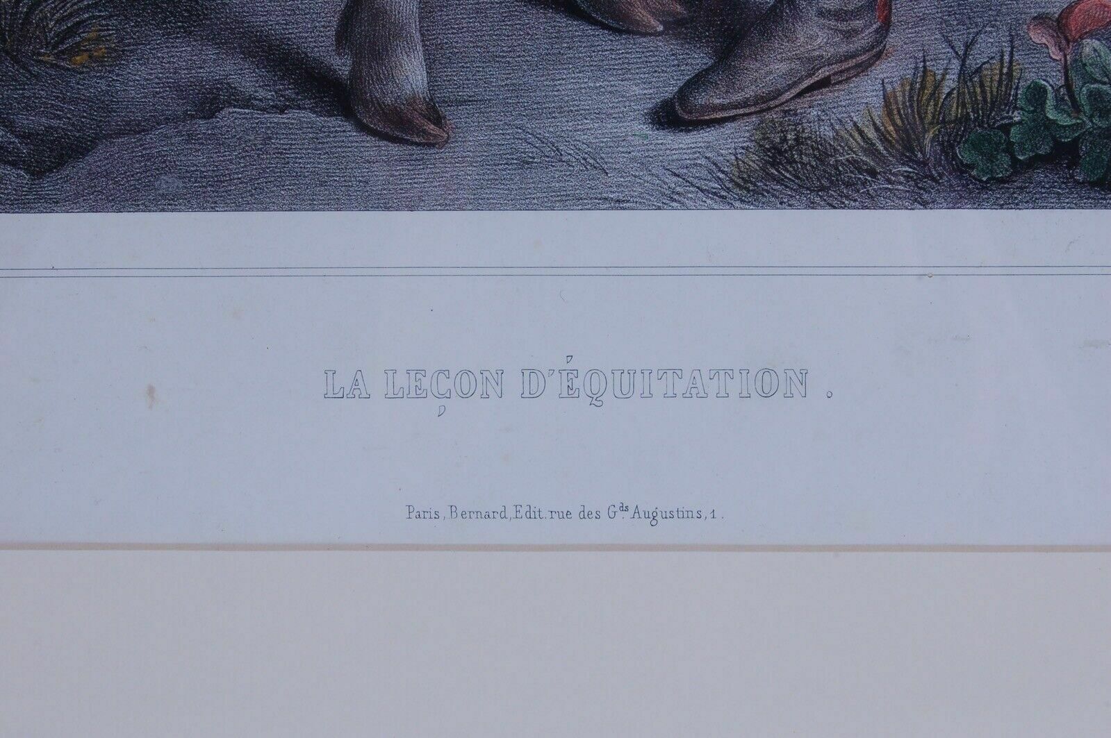 Pair Of Watercolor Lithographs. Peyre Jules. Bernard, Bequet, Paris. Early 1800s photo Art