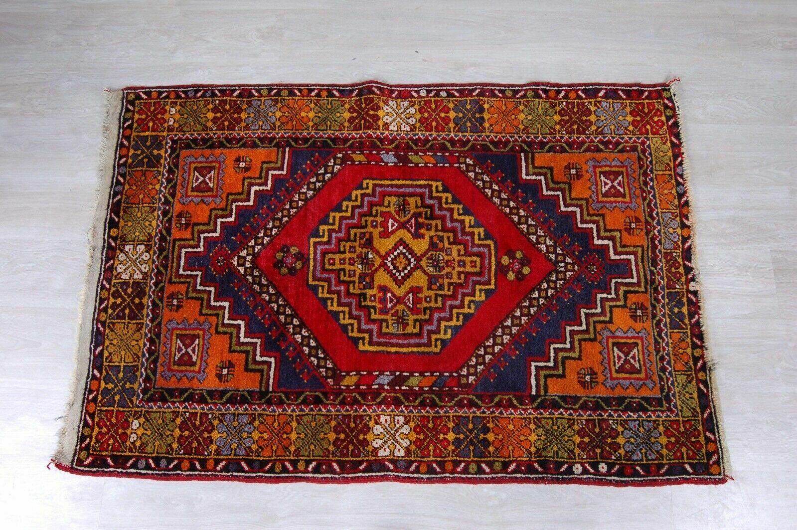 Pakistani Short Pile Rug Oriental Motifs Asymmetrical photo for sale