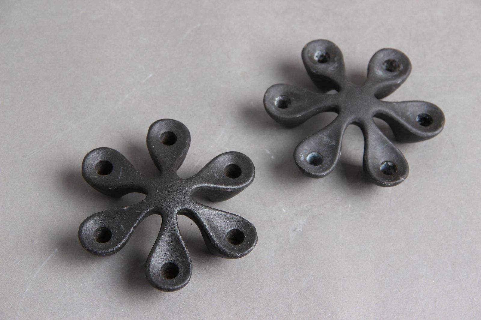 Quistgaard Iron Candlestick Ihq Denmark Danish Design 1960s, Set Of 2 photo for sale