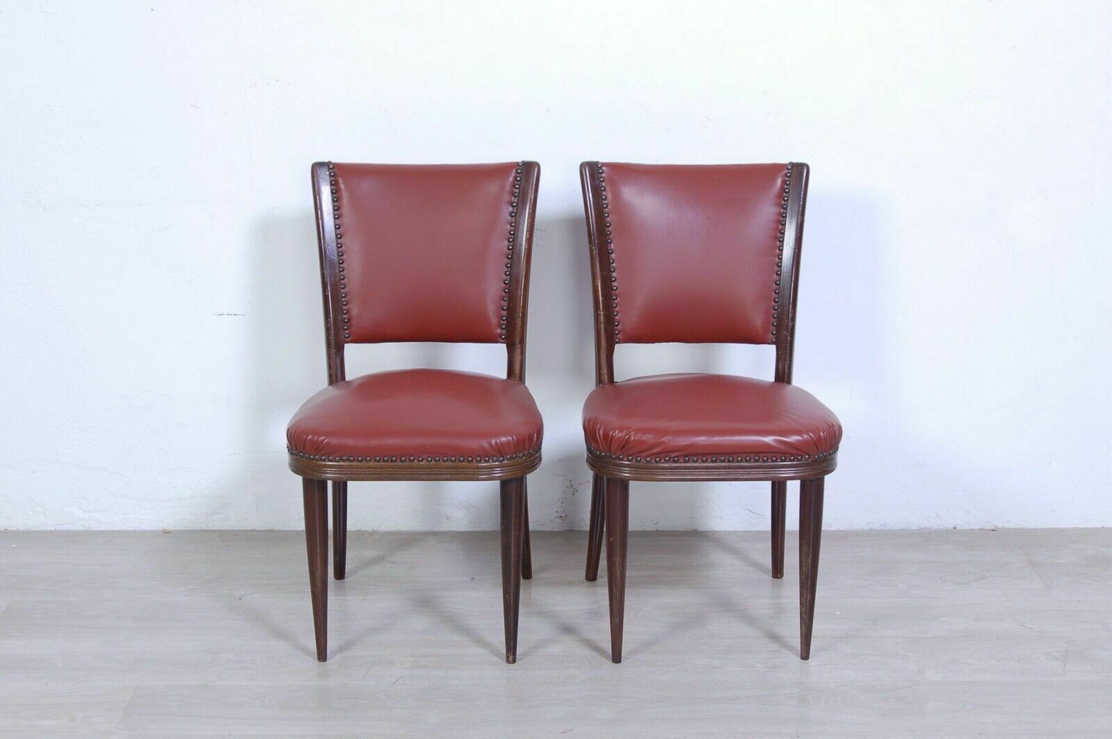 Pair Of Paolo Buffa Style Design Chairs Made By Enrico Paolo Borghi In The 1950s Walnut photo for sale