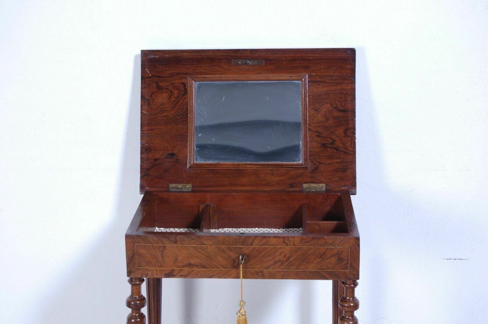 Antique French Briar Inlaid Wood Napoleon III 800 Work Table photo vinterior