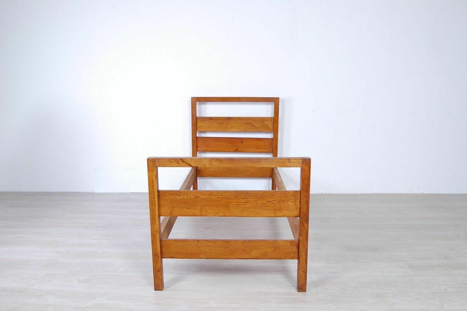 Single Bed With Solid Wood Structure, Rationalist Design From The 1930s photo for sale