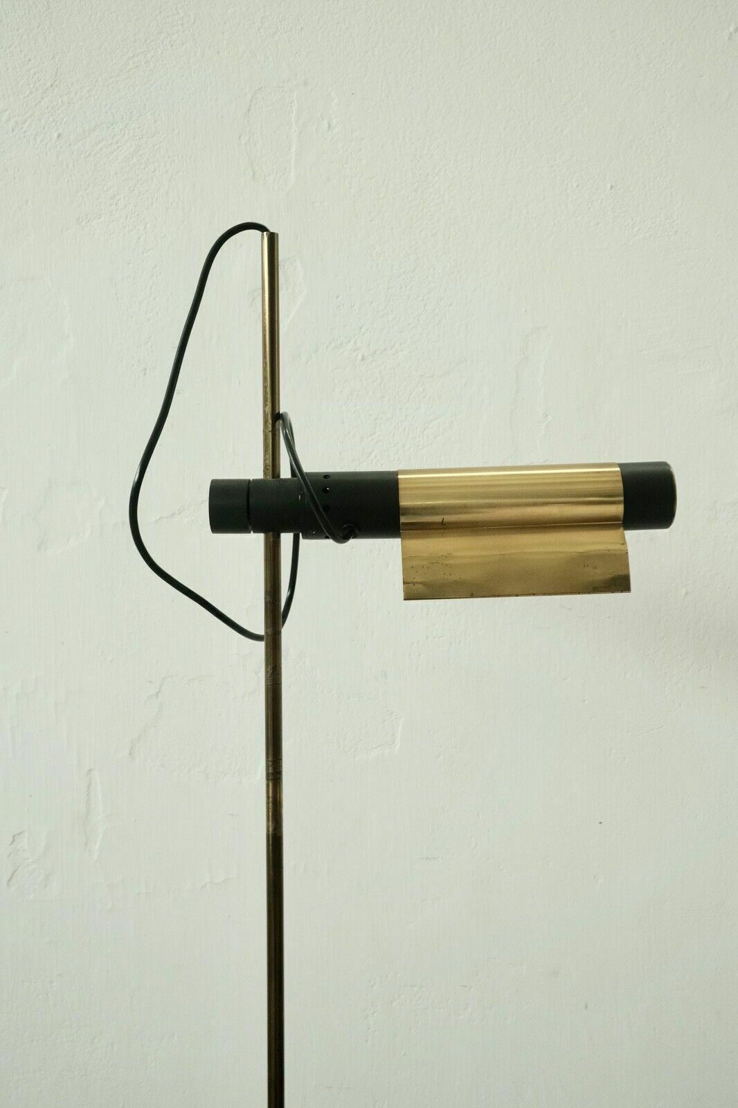 Floor Lamp Iron Brass Design From The 60s, Adjustable Lampshade With Dimmer photo 233.0