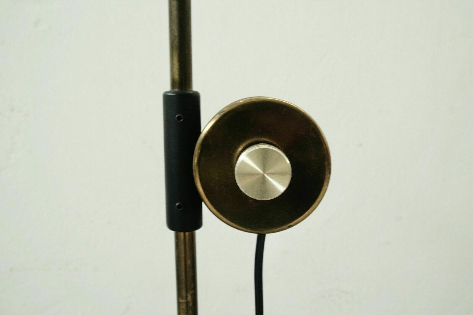 Lighting Floor Lamp Iron Brass Design From The 60s, Adjustable Lampshade With Dimmer photo