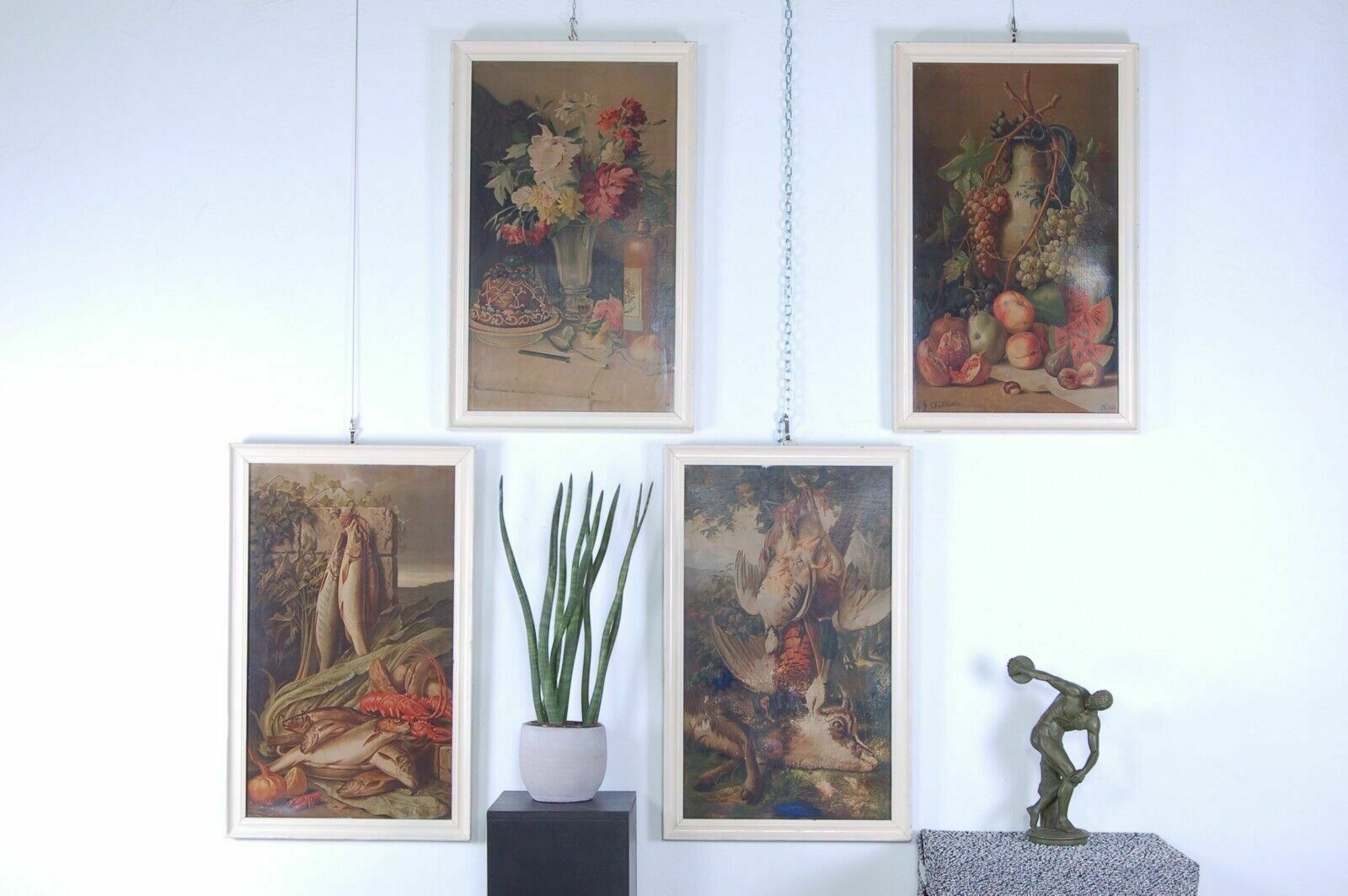 Giuseppe Falchetti Chromolithographs And Picture Frame Still Life Hunting And Fishing photo furniture