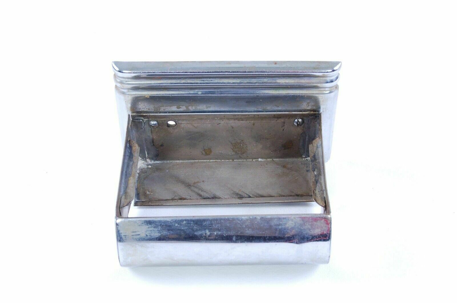 photo vinterior Bathroom Set In Chromed Metal And Black Opal Glass 40s Ep Milano