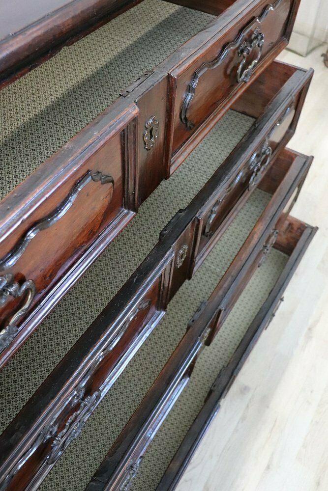 Antique Chest Of Drawers In Walnut 17th Century photo vintage