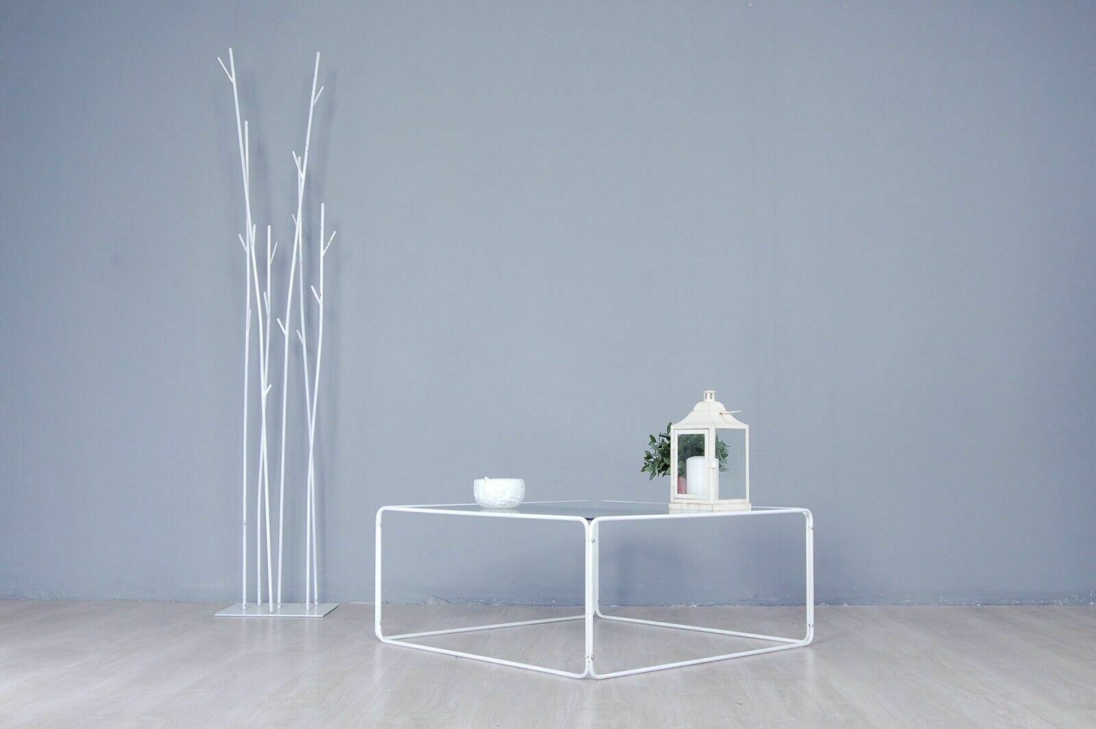 Coffee Table Coffee Table 70s Design Tubular White And Glass