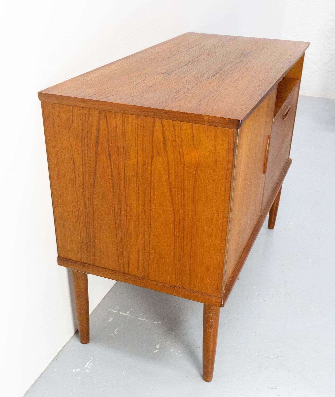 Danish Side Or Hi Fi Cabinet, Teck, Typical Of The 1950s, Midcentury photo for sale