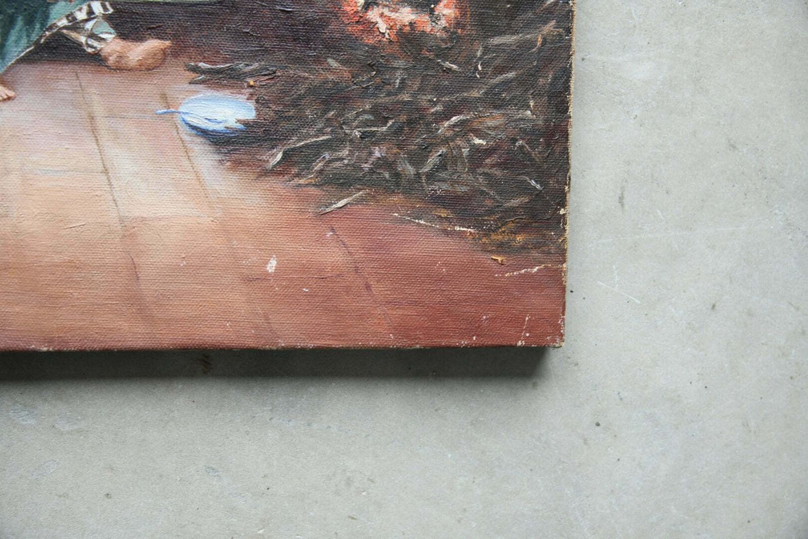 Child Minder Oil On Canvas, Early 20th Century photo for sale