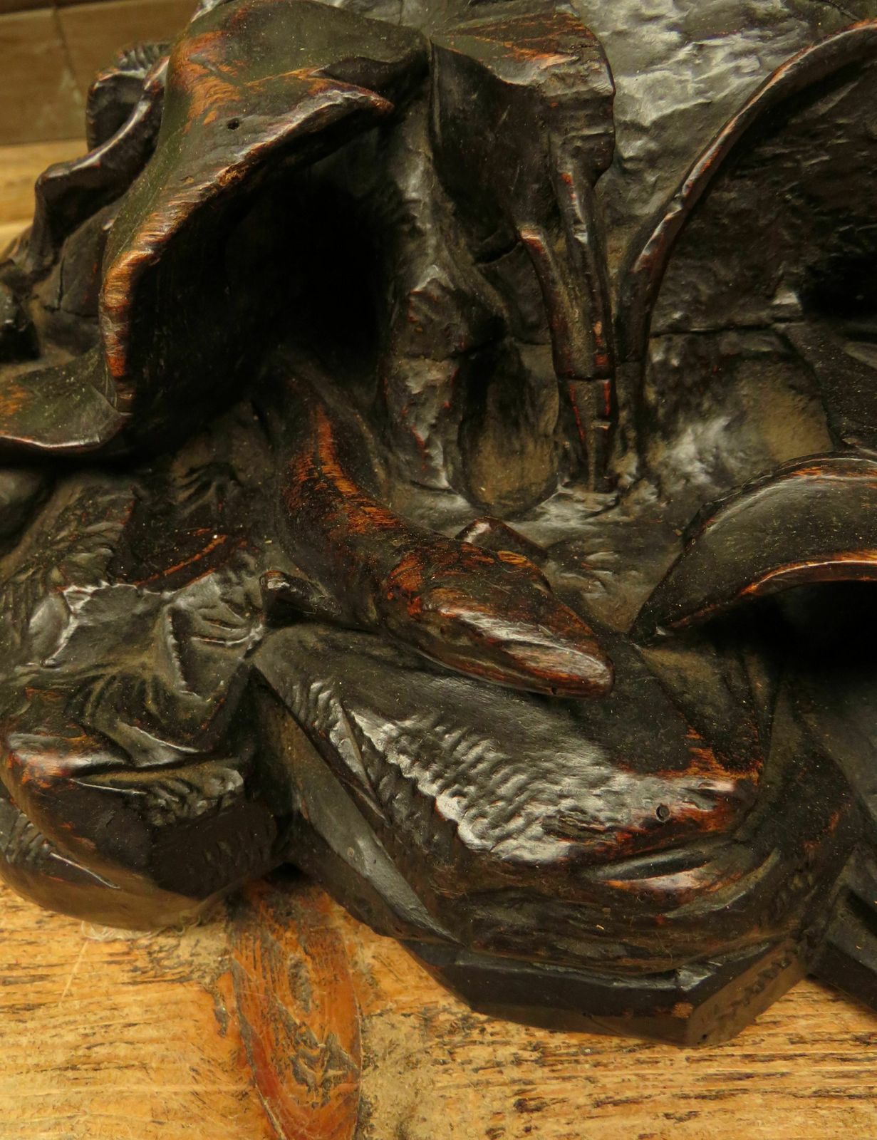 photo furniture Carved Antique Black Forest Table In The Style Of Matthew & Willem Horrix