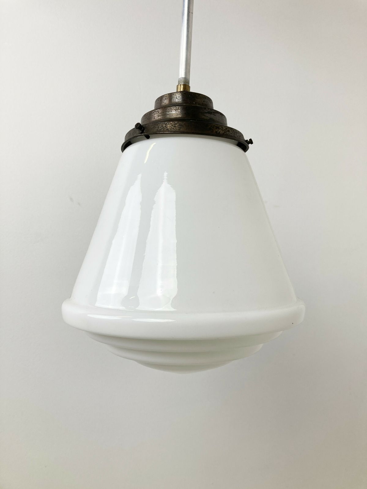 Antique Conical Opaline Pendant Lights  1930s photo Lighting