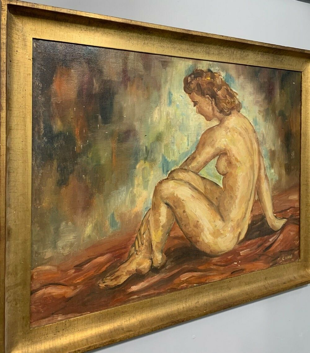 Art Deco French Female Nude Oil On Canvas C1920 30 photo Art
