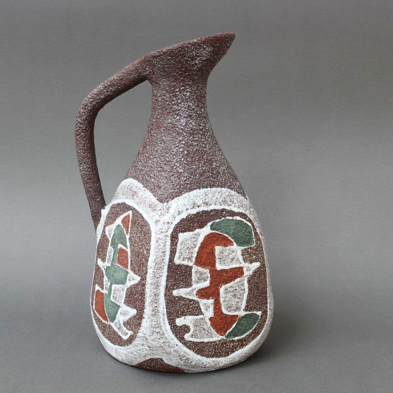 Mid Century French Ceramic Vase  Pitcher By Accolay (Circa 1960s) photo vinterior