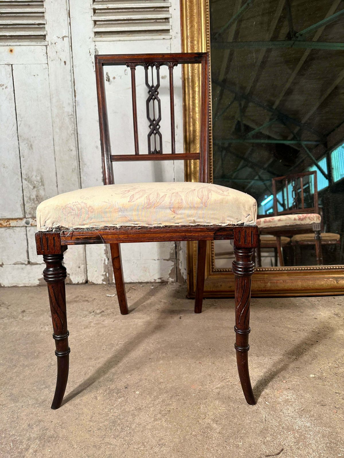 1250.0 A Rare Pair Of Antique Regency Chippendale Rosewood Show/Side Chairs By Renowned Cabinet Makers Bertram & Sons Dean St Soho Featured In The Paris Exhi photo