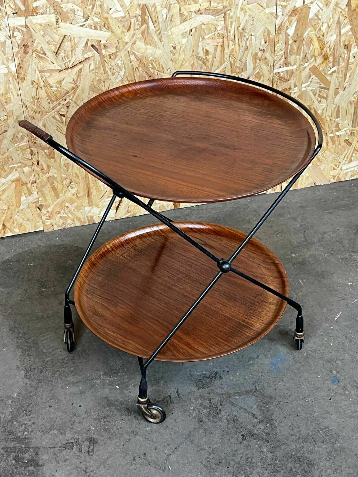 60s 70s Teak Serving Trolley Jie Gantofta String Serving Trolley Sweden 60s photo for sale