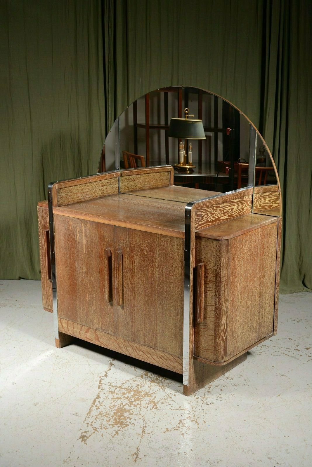 An Art Deco Limed Oak Cocktail Cabinet   C.1930 photo for sale