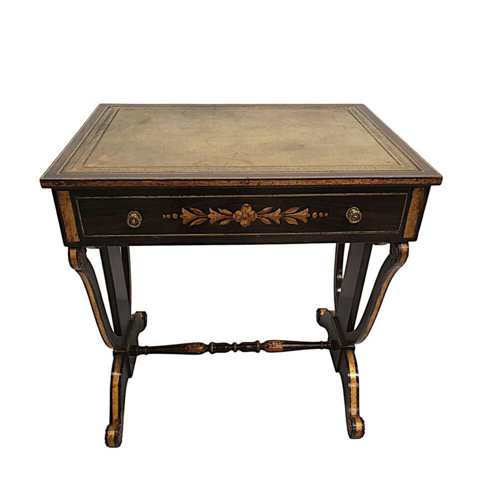 A Very Fine And Rare Early 19th Century American Baltimore Federal Parcel Gilt Writing Desk