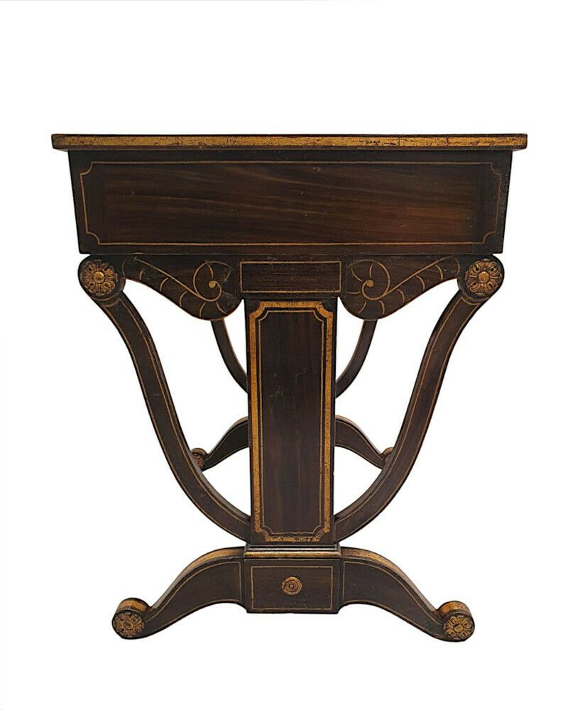 A Very Fine And Rare Early 19th Century American Baltimore Federal Parcel Gilt Writing Desk photo vintage