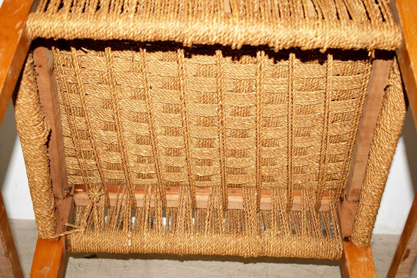 photo buy Italian Wood & Cord Lounge Chairs, 1940s, Set Of 2
