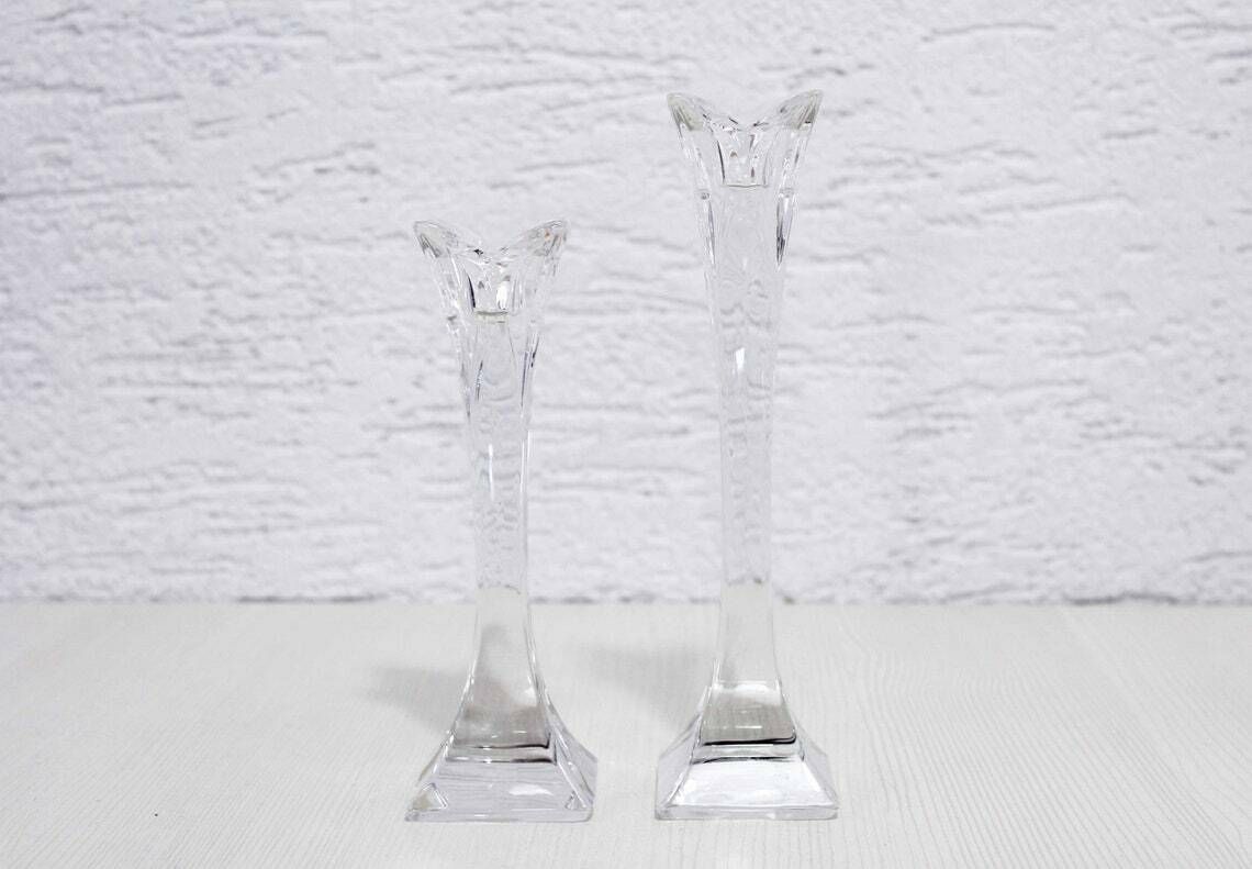 Set Of 2 Nachtmann Crystal Candlesticks photo furniture