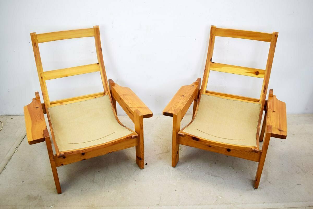 Italian Wooden Lounge Chairs 1970s Set Of 2 photo furniture