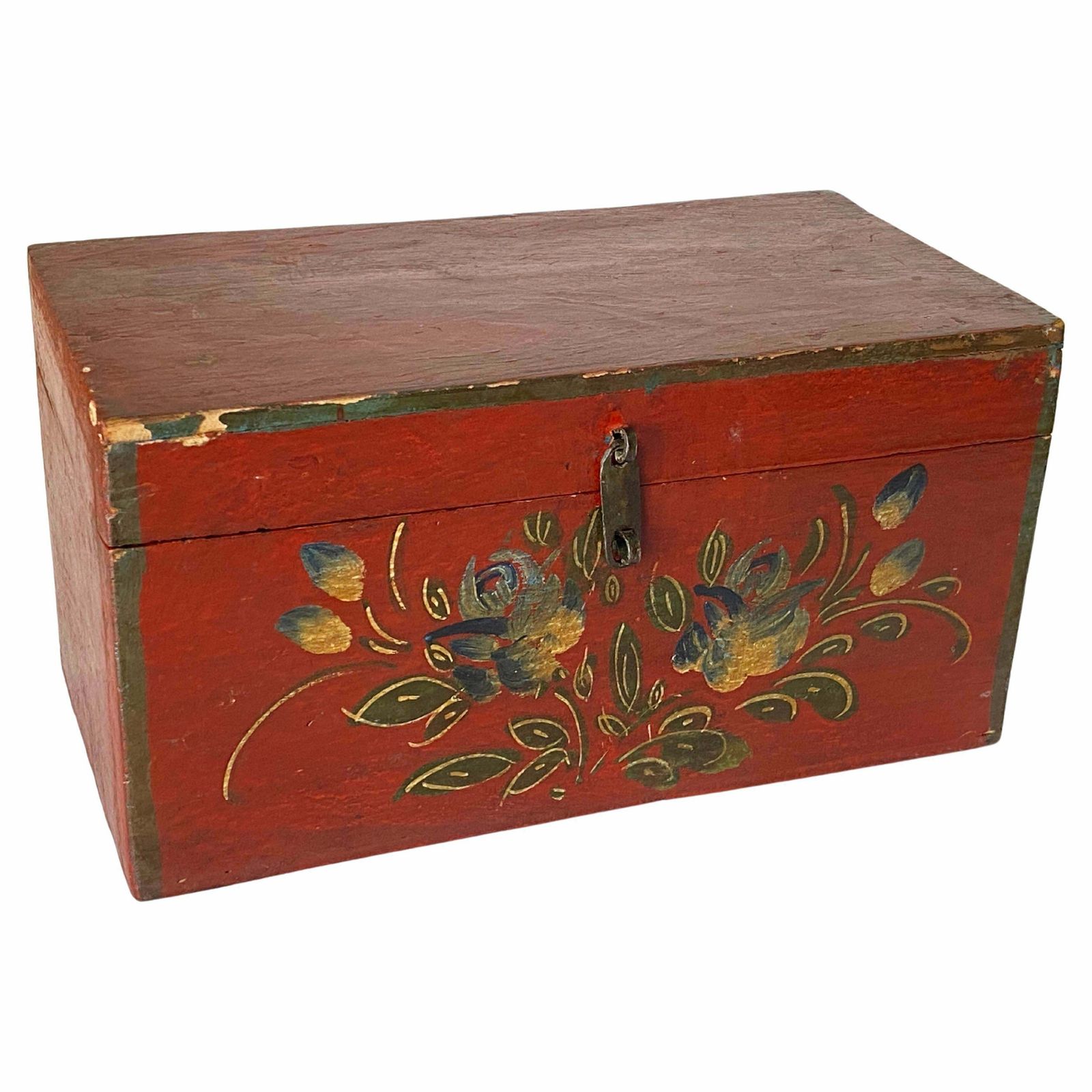 Large Decorative Or Jewelry Box, In Wood, England, 19th Century Flowers Decor