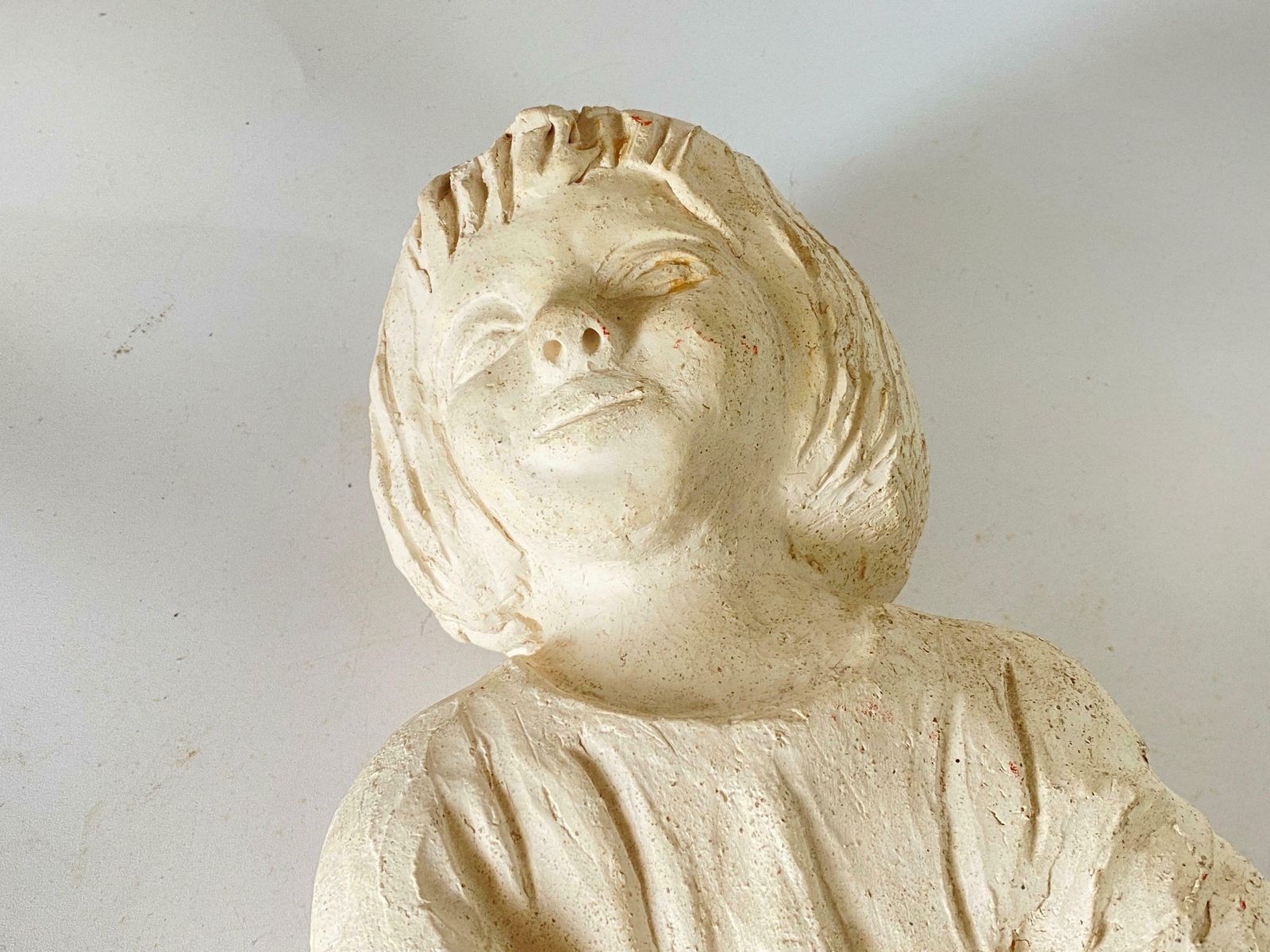 Home Decor Plaster Sculpture Art Deco Period Sitting Woman France, Circa 1930 photo