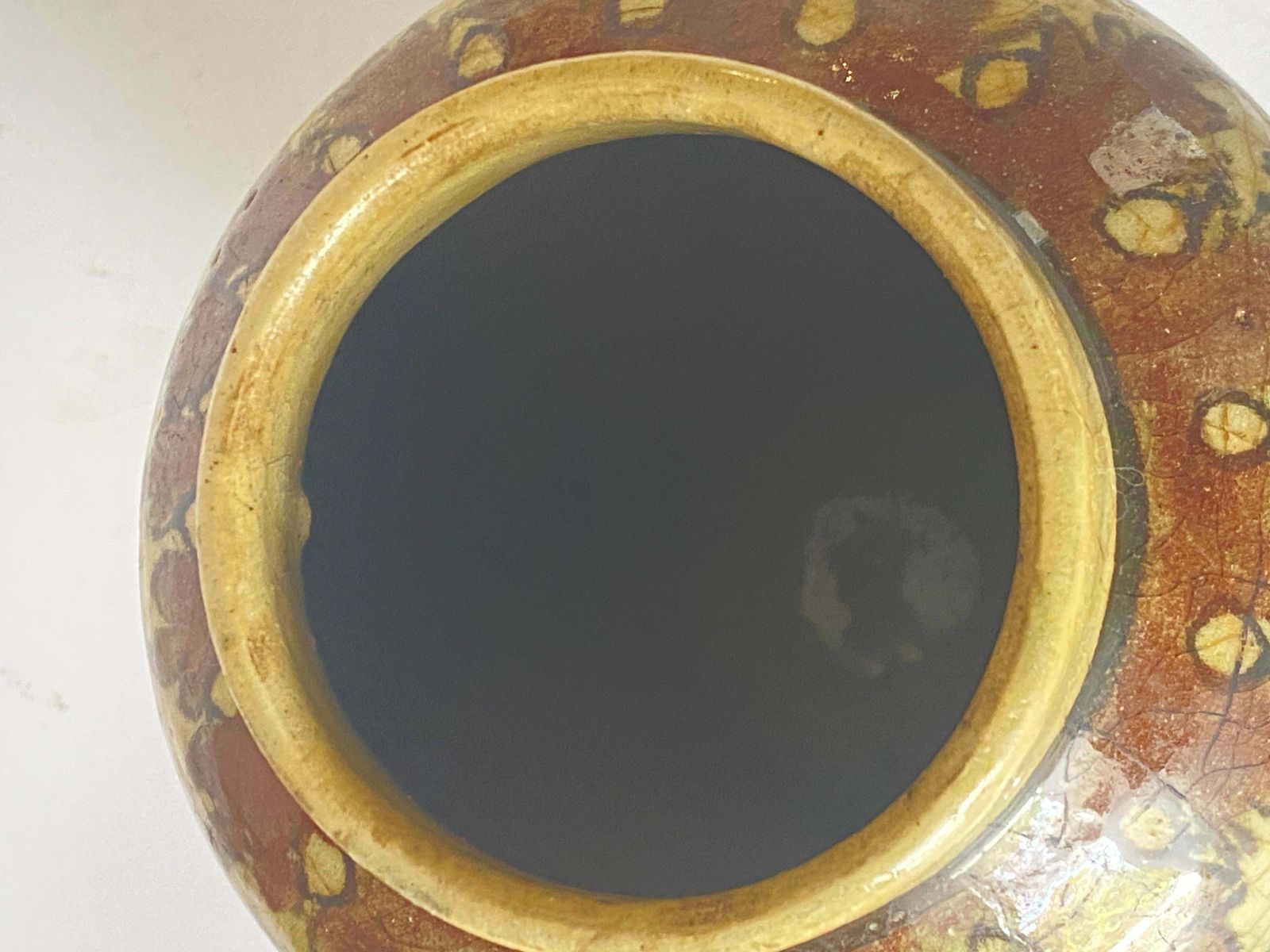 19th Century Iznik Vase In Pottery With Bird Decor Brown Green photo furniture