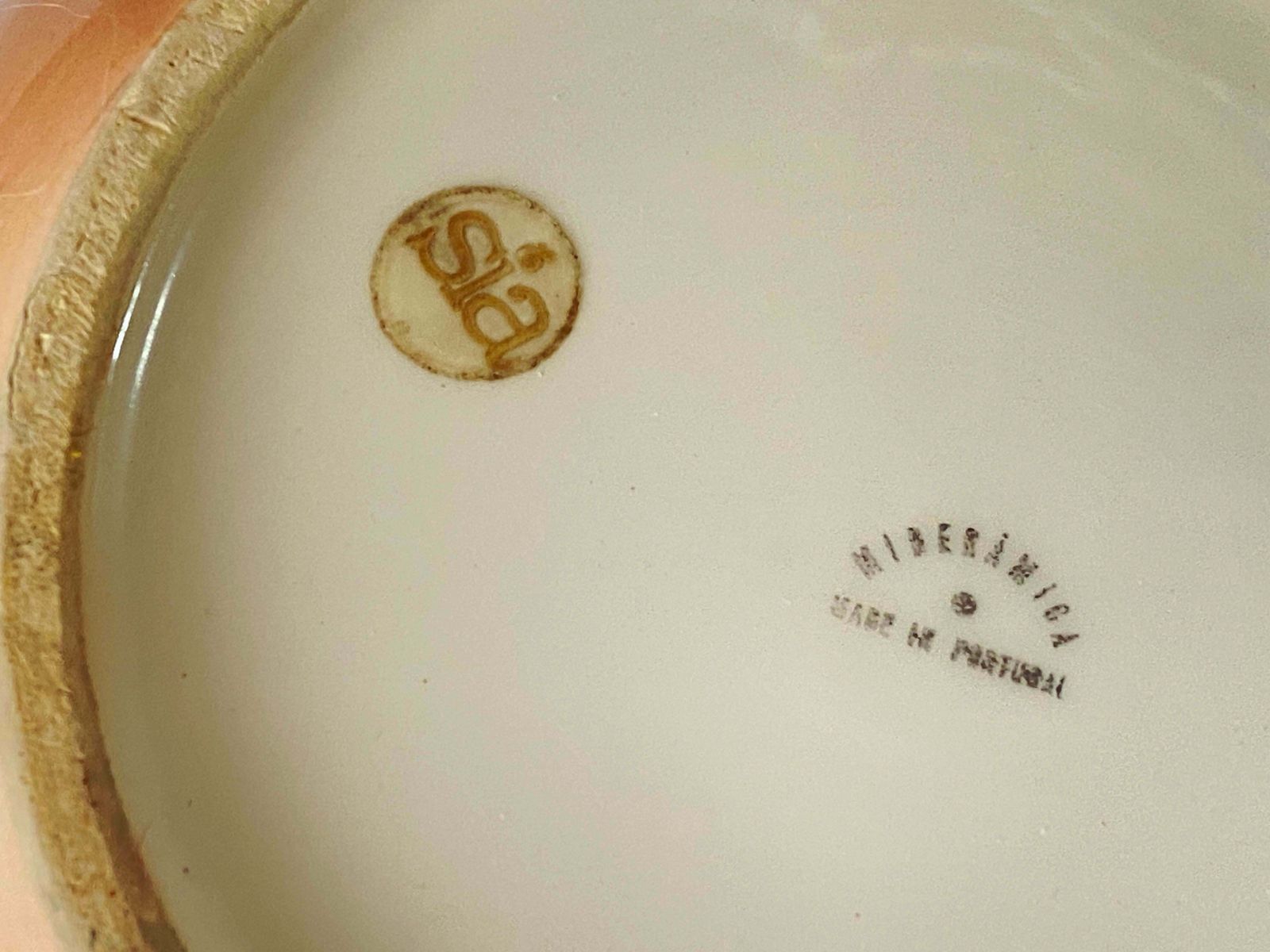 Round Porcelain Vase Portugal 1970 Pink Colour photo furniture