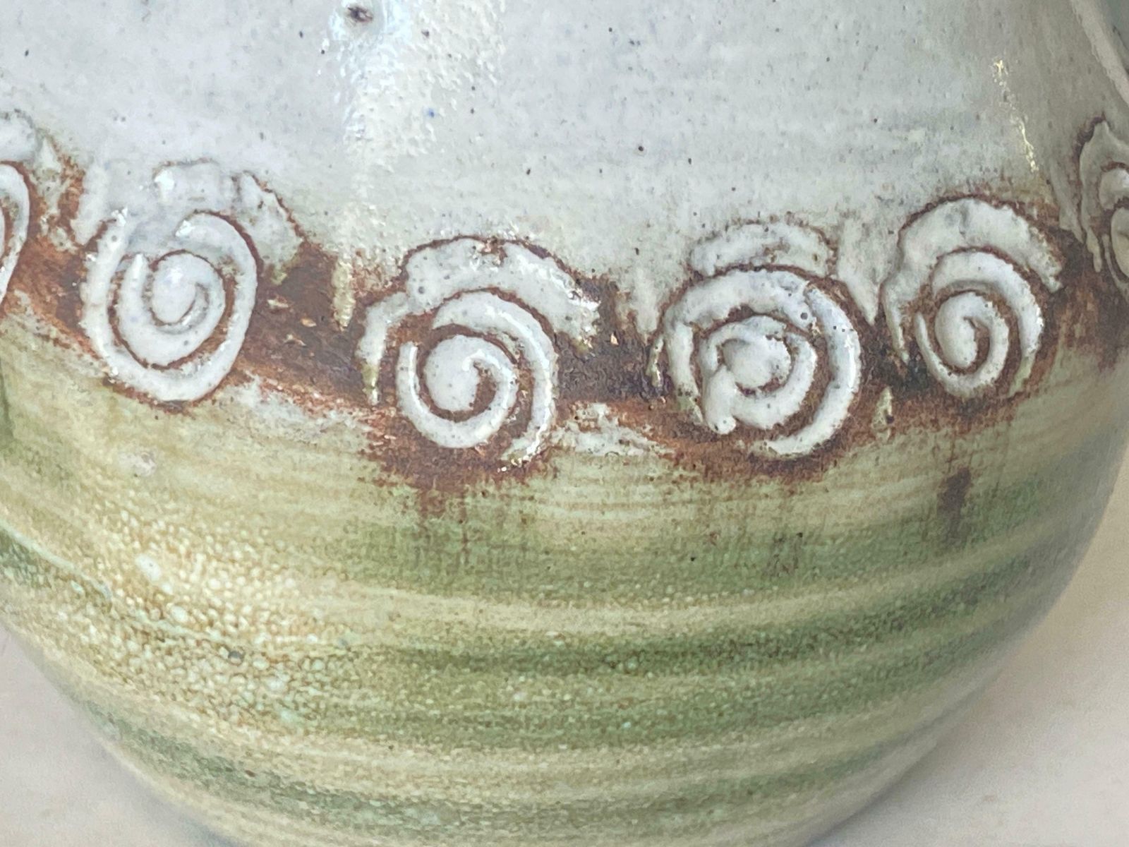 Ceramic Pitcher, In Brown And Black Green, Signed, Vintage, France, 1960 photo vinterior