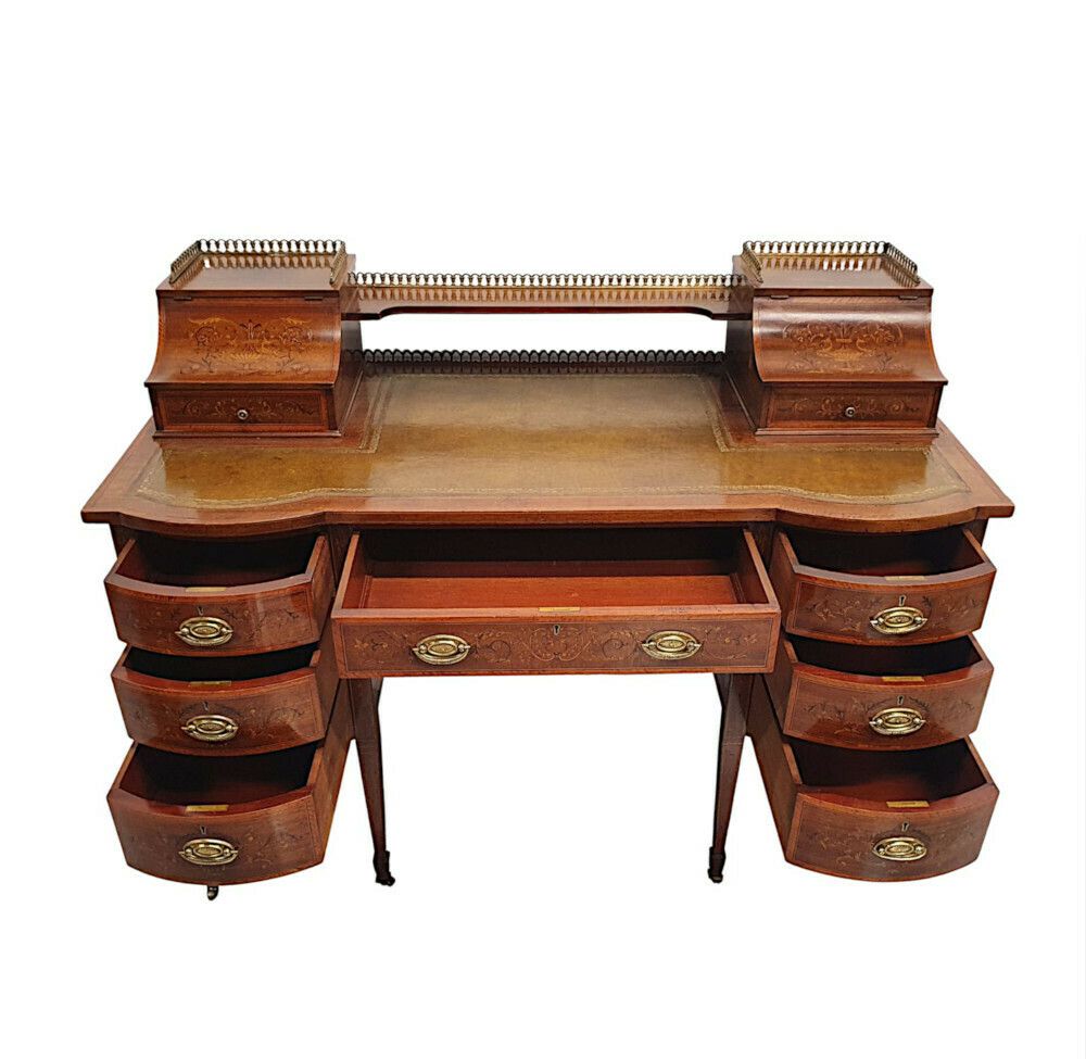 A Stunning Edwardian Desk In The Carlton House Style By Maple Of London photo vinterior