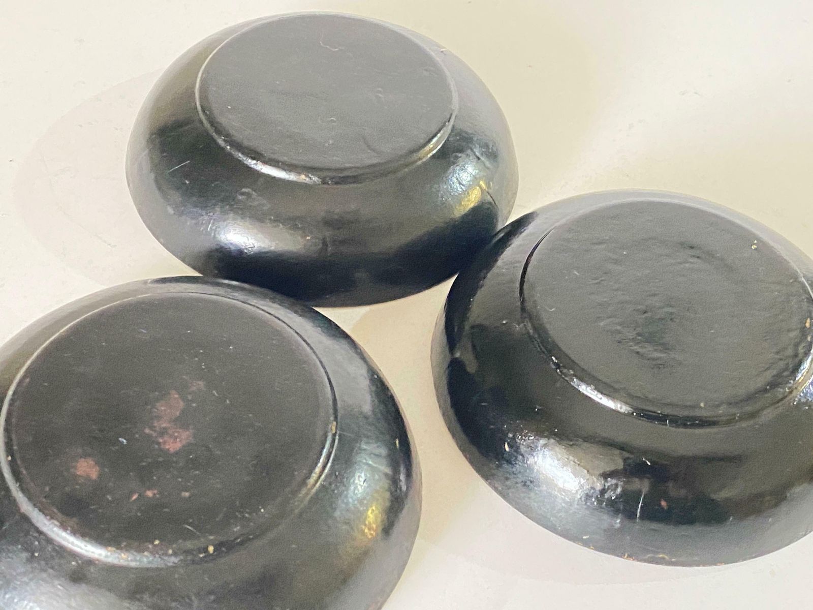 Japanese Laquered Papier Mâché Circular Cups Hand Painted, Circa 1910 Set Of 3 photo furniture