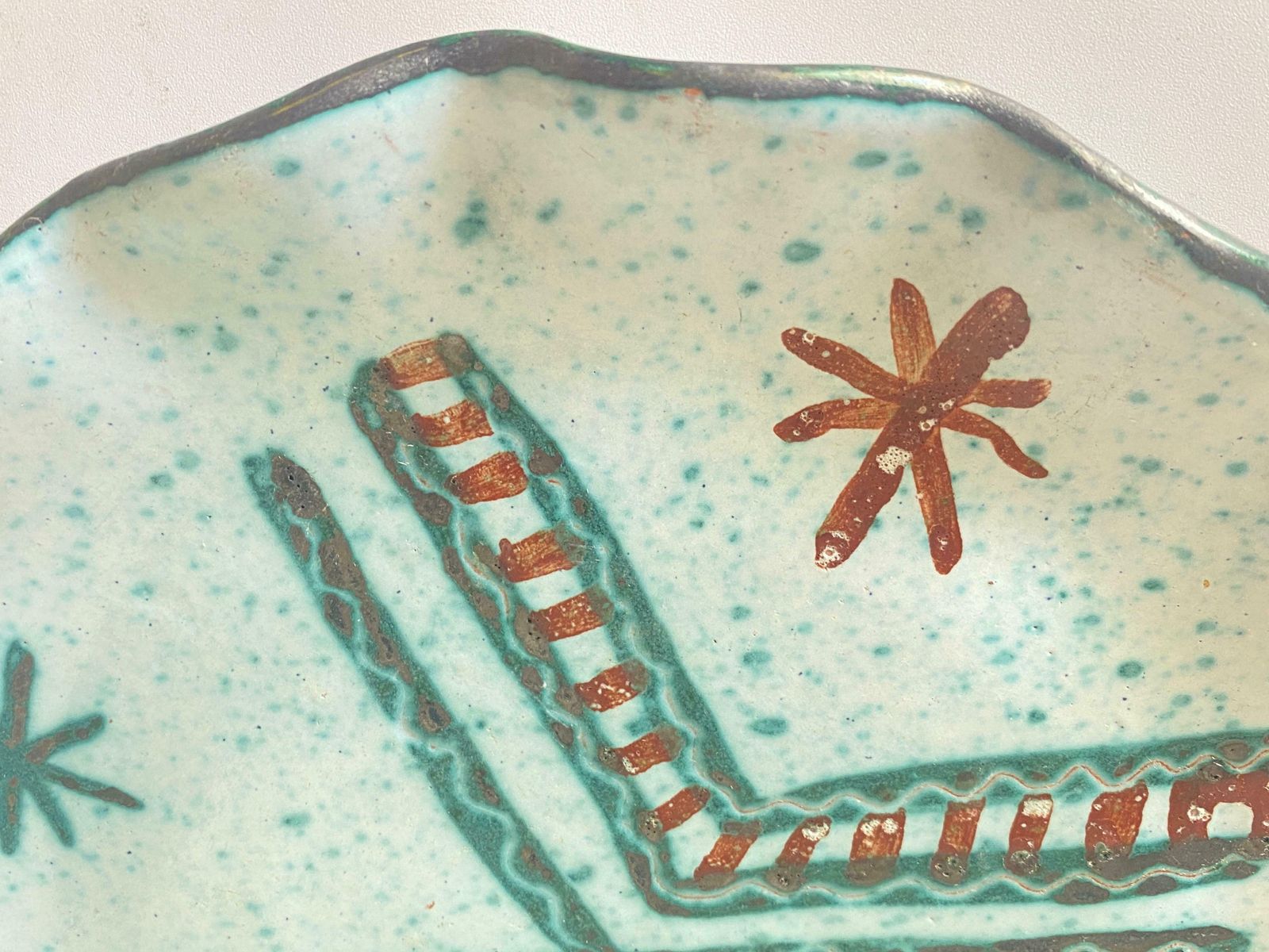 Ceramic Dish Green And Brown In The Style Of Robert Picault France, 1960 photo 296.0