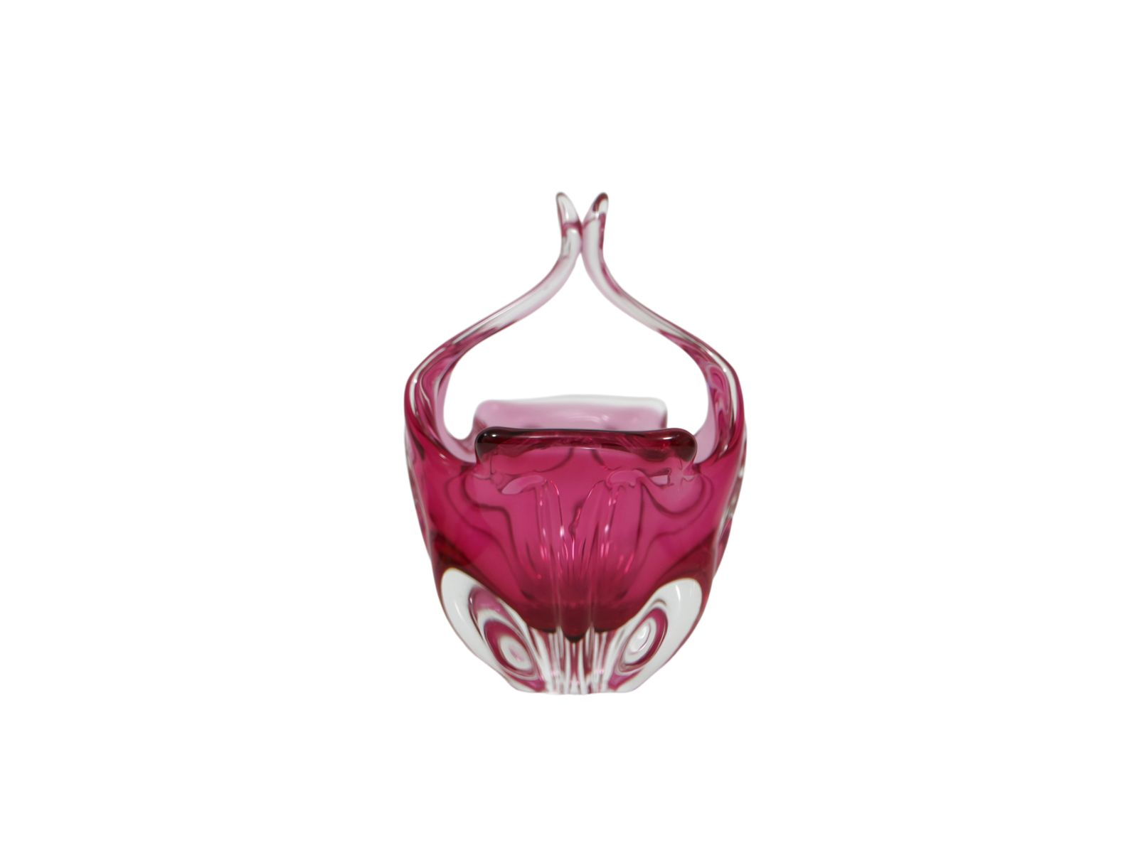 Bohemia Art Glass Bowl By Jozef Hospodka For Chribska Glassworks, Czechoslovakia 1960s, Pink photo Home Decor