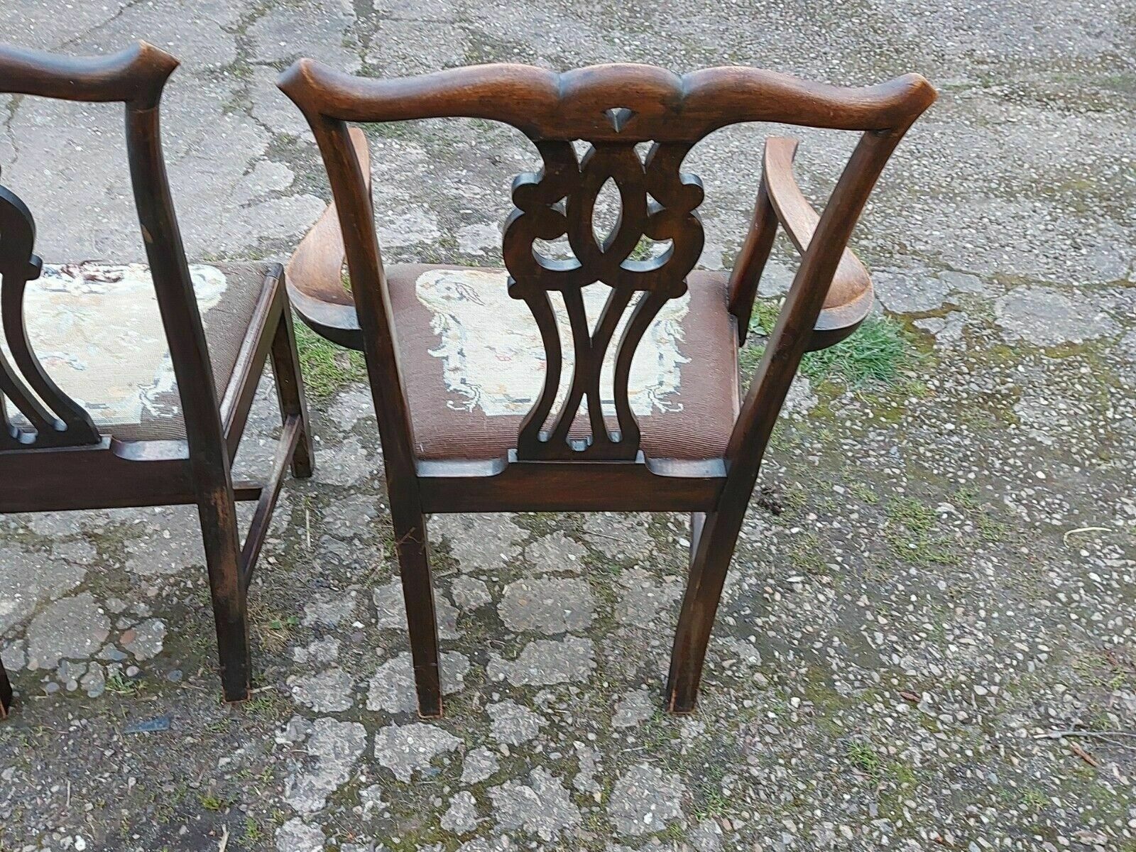 Pair Of Antique His & Hers Chairs, One Being A Carver photo buy